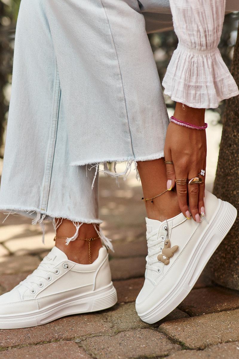 Step In Style Vinceza White Faux Leather Platform Trainers - view 2