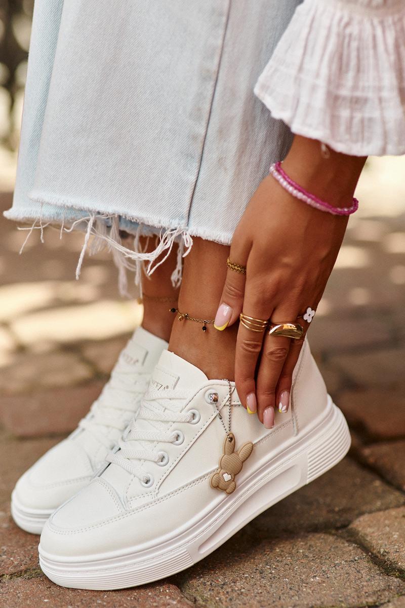 Step In Style Vinceza White Faux Leather Platform Trainers - view 3
