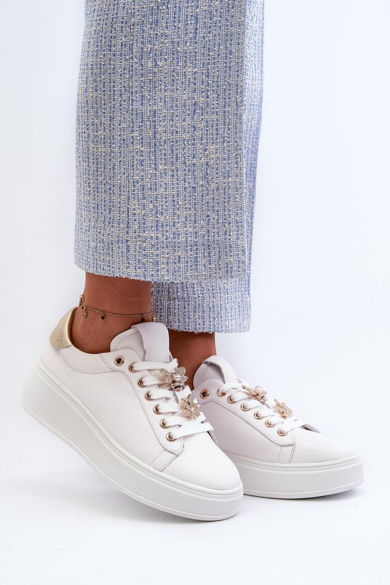 Step In Style White Striped Platform Trainers