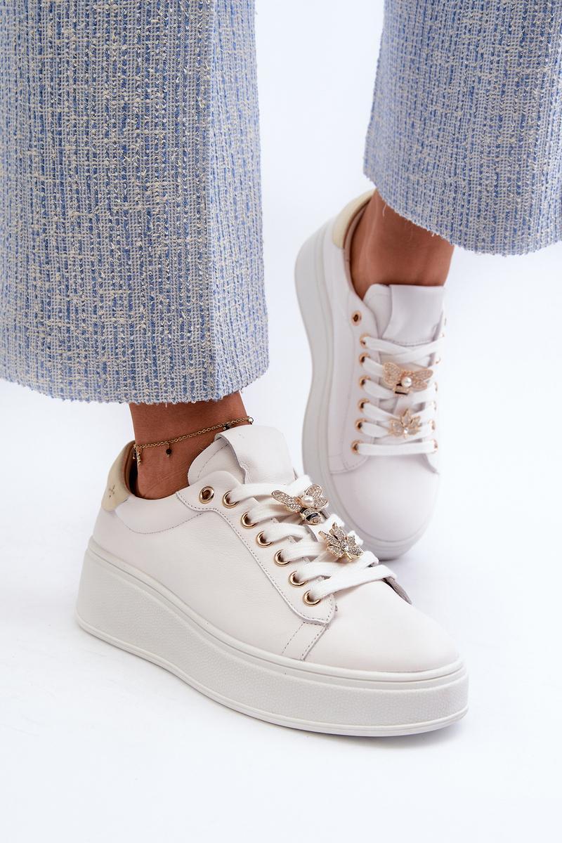 Step In Style White Striped Platform Trainers - view 3