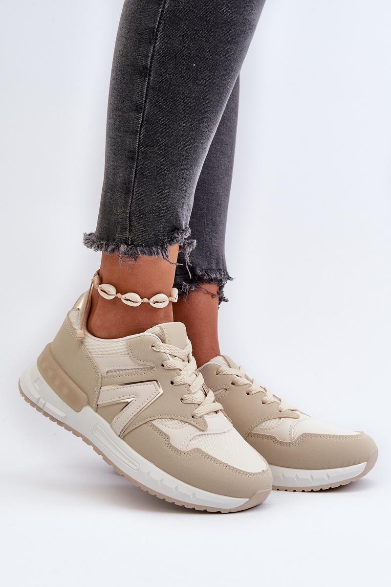 Step In Style Beige Platform Trainers