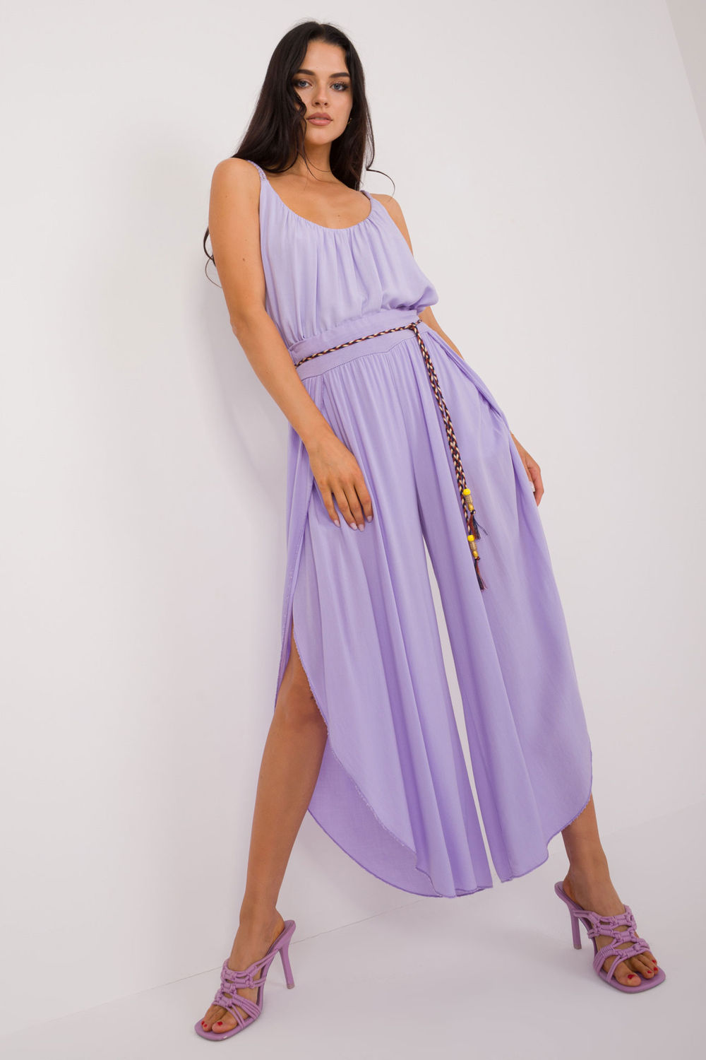 Och Bella Light Violet Wide Leg High Waisted Trousers - view 2