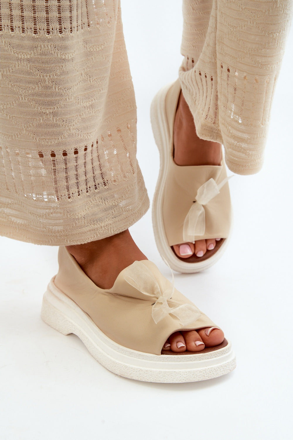 Step In Style Zazoo Light Beige Leather Sandals - view 3