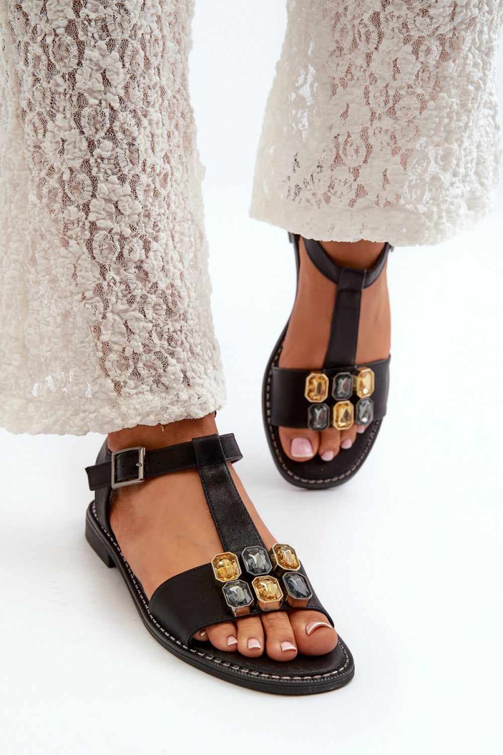 Step In Style Black Sandals with Buckle - view 3