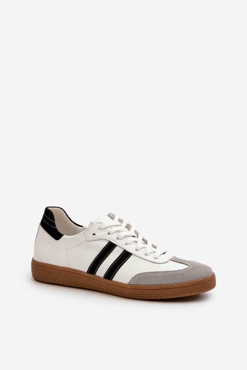 Step In Style White Leather Lace Up Trainers - view 2