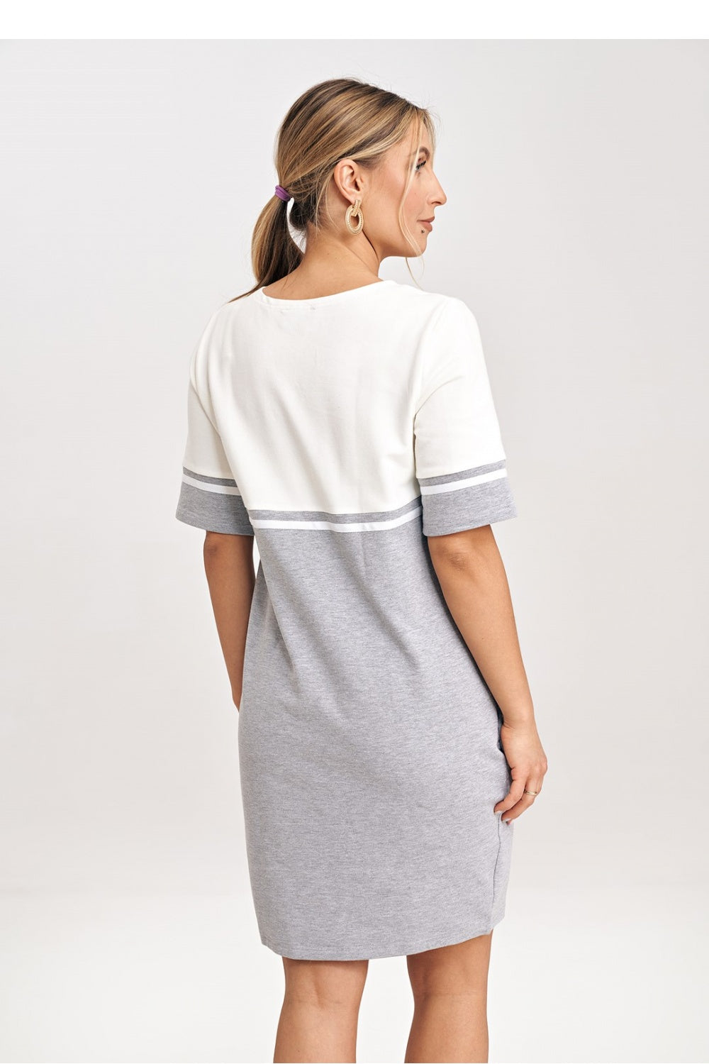 Figl Ecru Cotton Mini Short Sleeve Dress - view 3