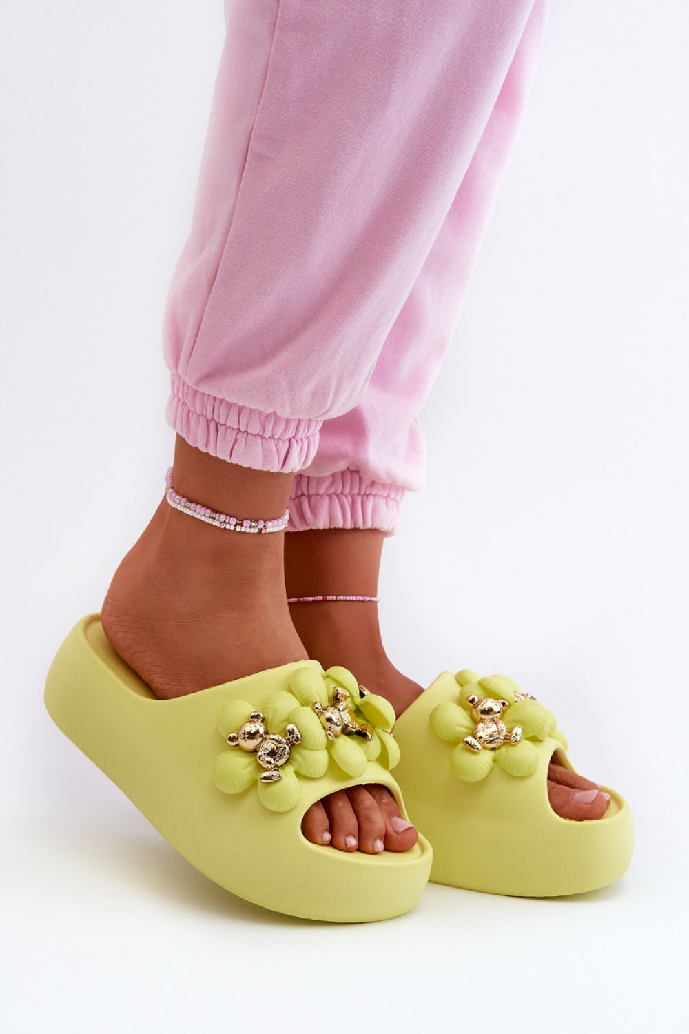 Step In Style Bremavia Lime Flip Flops