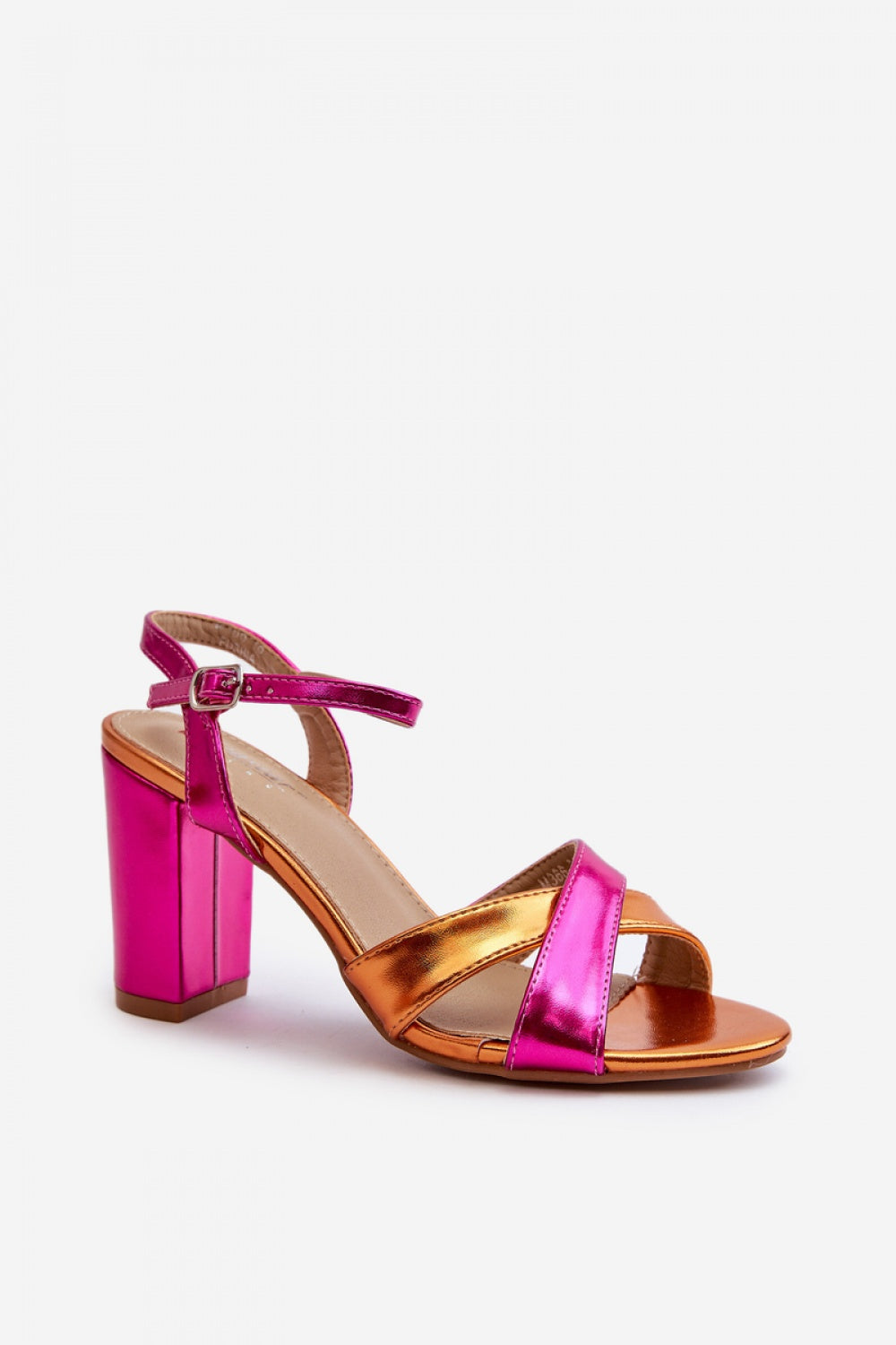 Step In Style Abilica Fuchsia Faux Leather Stiletto Heeled Sandals - view 2