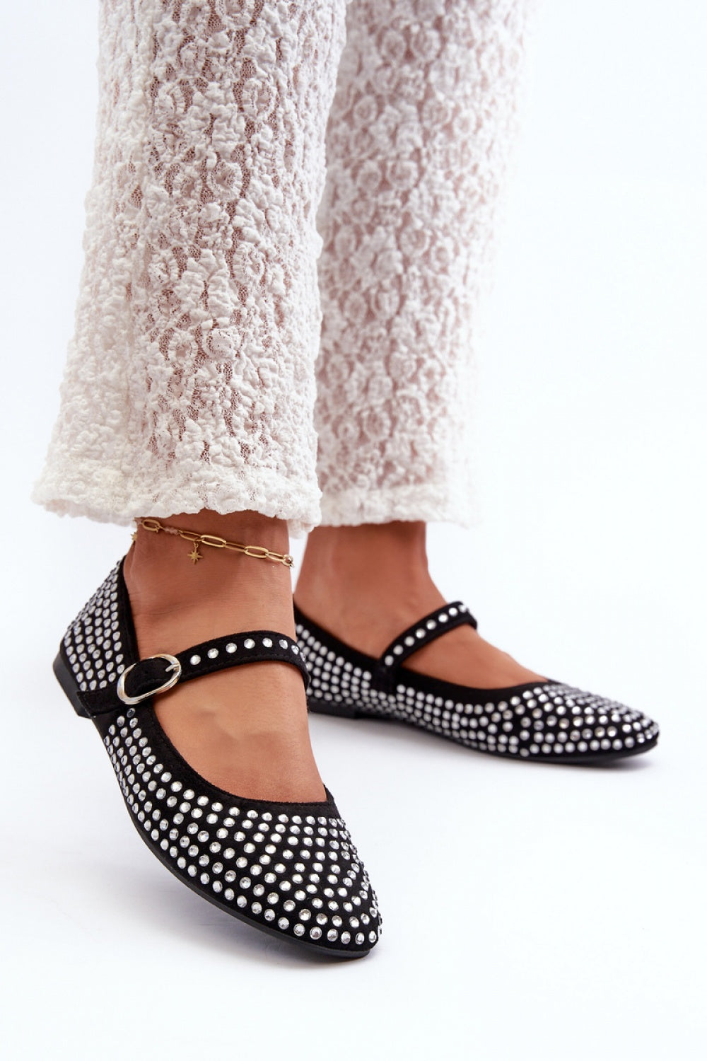 Step In Style Tinara Black Faux Suede Ballet Flats - view 3
