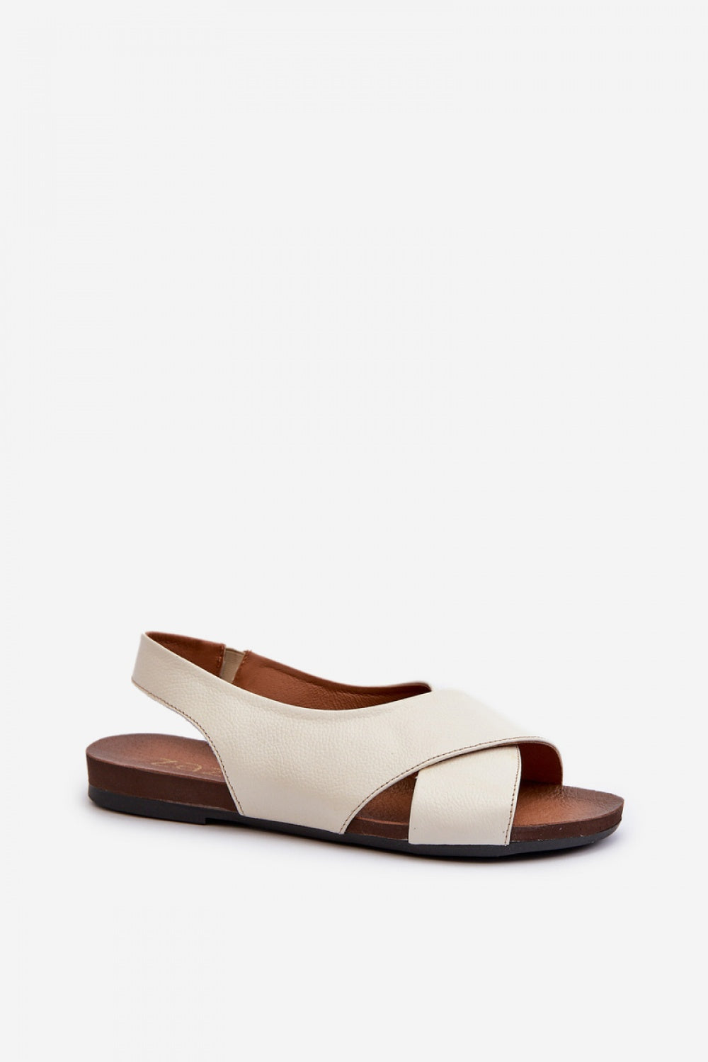 Step In Style Zazoo Light Beige Leather Flat Sandals - view 2