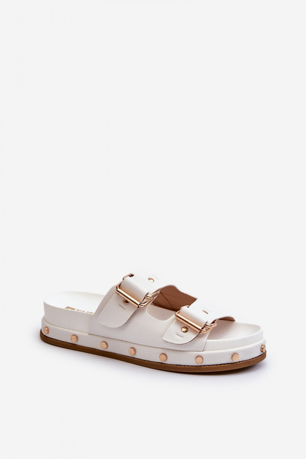 Step In Style White Faux Leather Platform Flip Flops - view 2