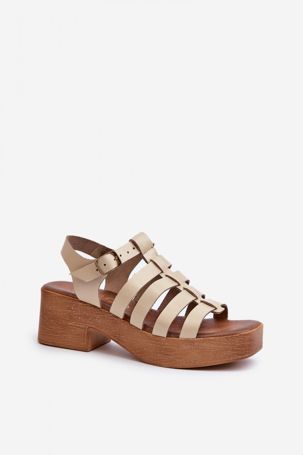 Step In Style Zazoo Beige Leather Heeled Sandals - view 2