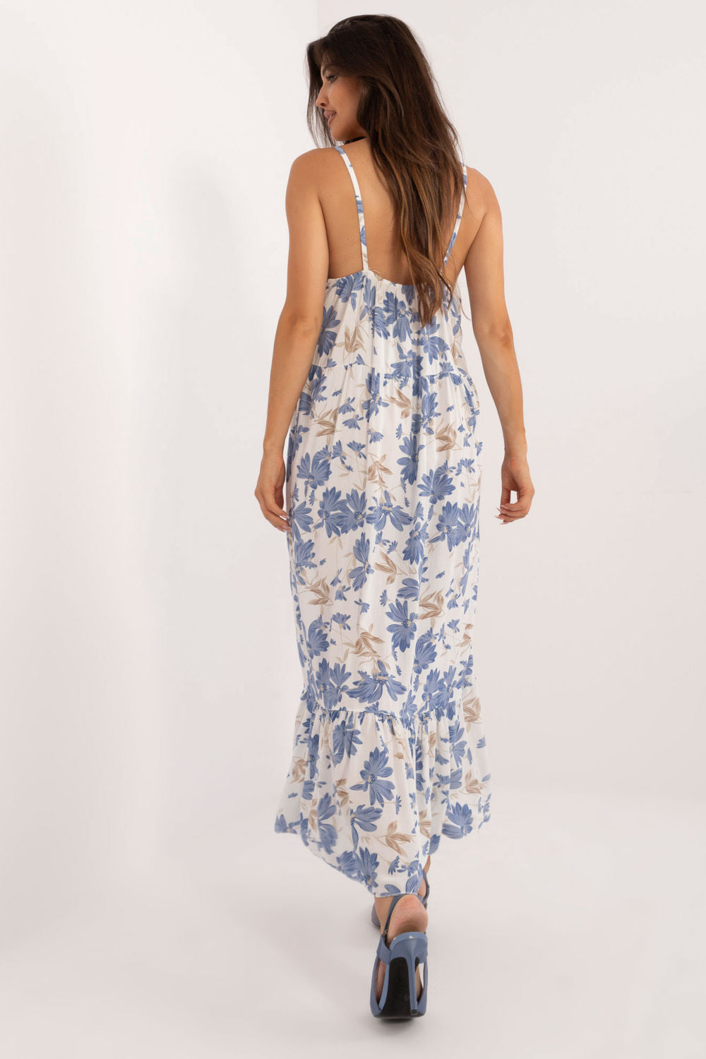 Italy Moda Blue Midi Floral Dress - view 3