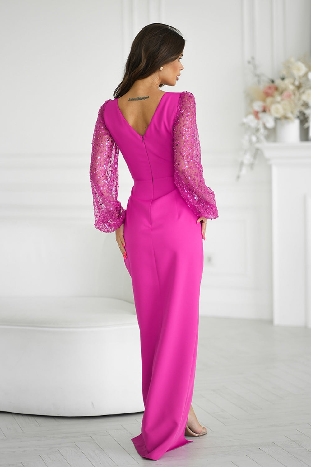 Bicotone Fuchsia Sequin Maxi Dress - view 2