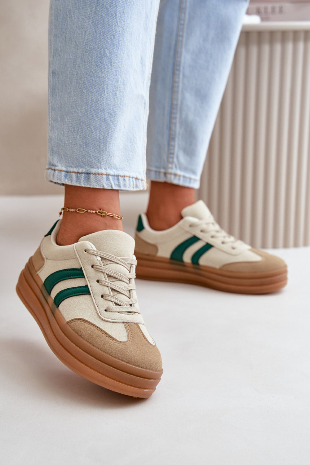 Step In Style Green Platform Trainers - view 3