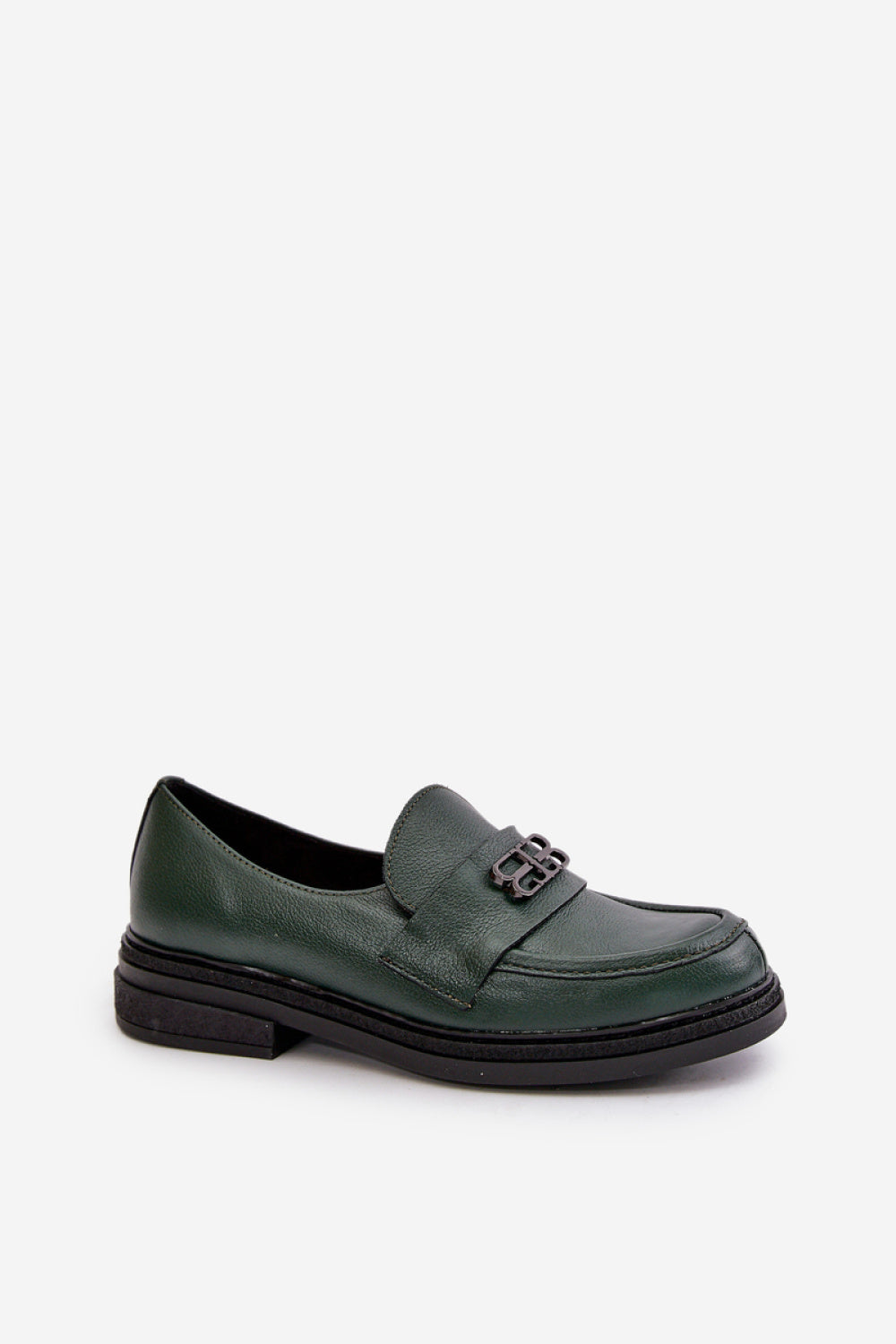 Step In Style Zazoo Dark Green Flat Shoes - view 2
