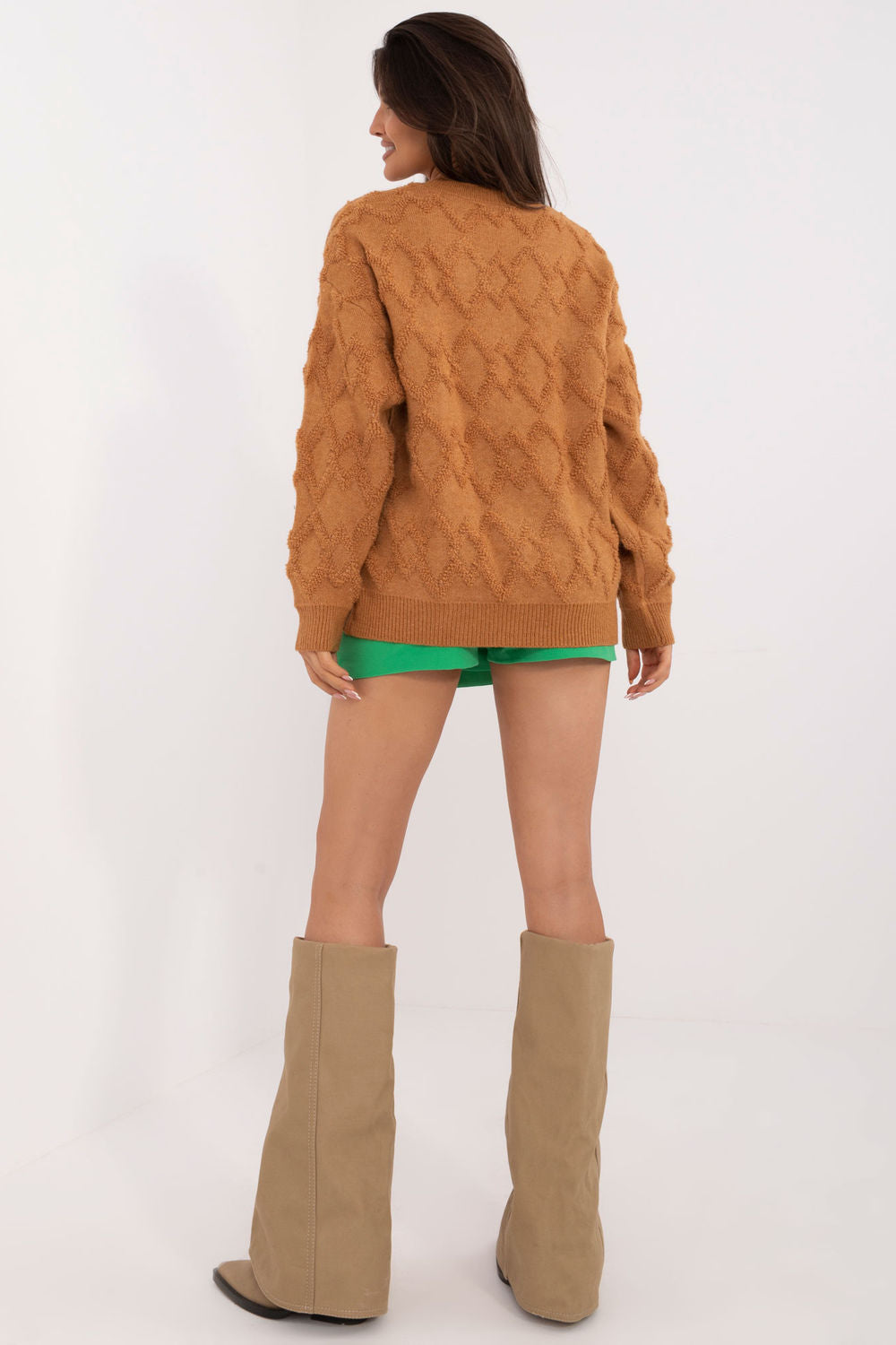 AT Light Brown Round Neck Long Sleeve Jumper - view 3