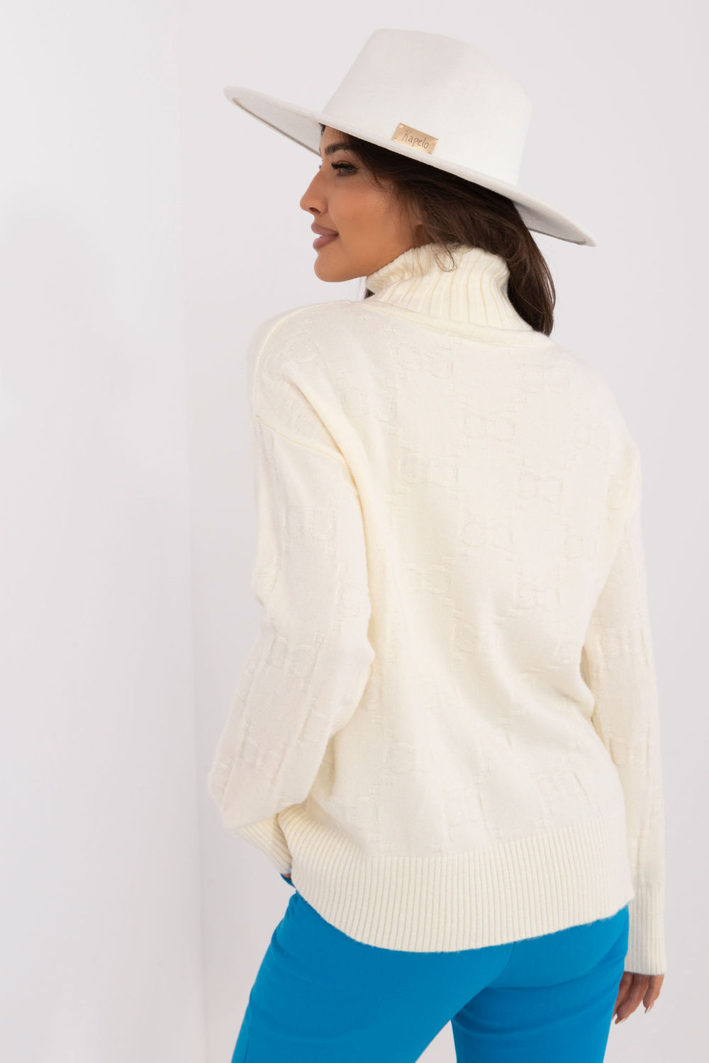AT Ecru Long Sleeve Roll Neck Jumper - view 3