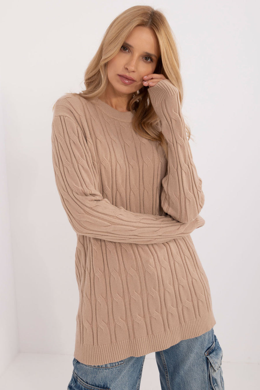 AT Camel Viscose Long Sleeve Jumper