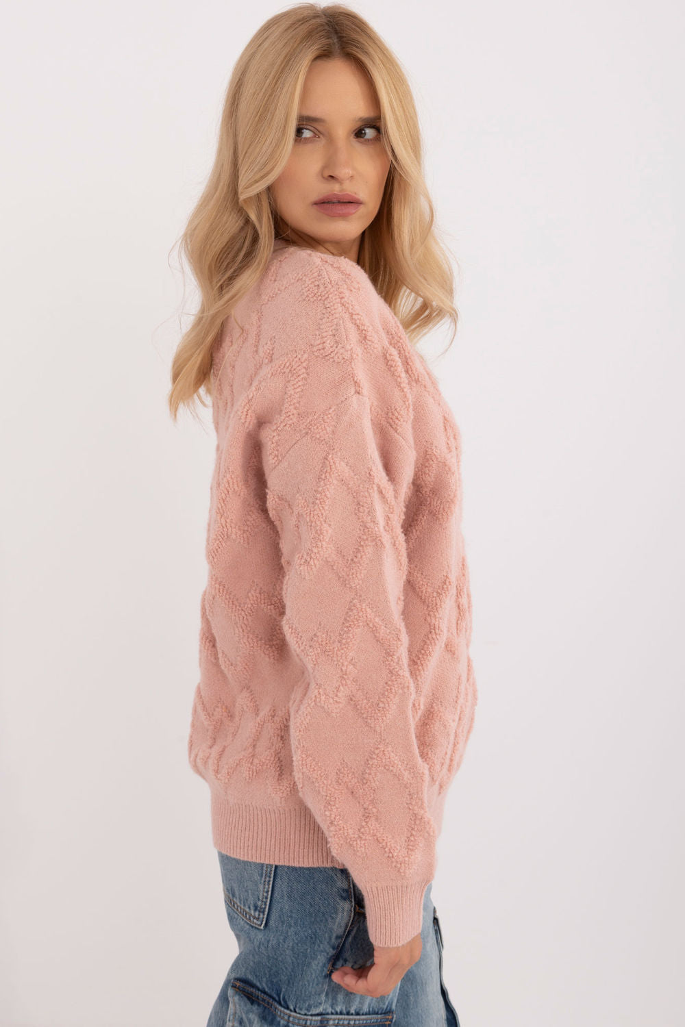 AT Light Pink Knitted Long Sleeve Jumper - view 2