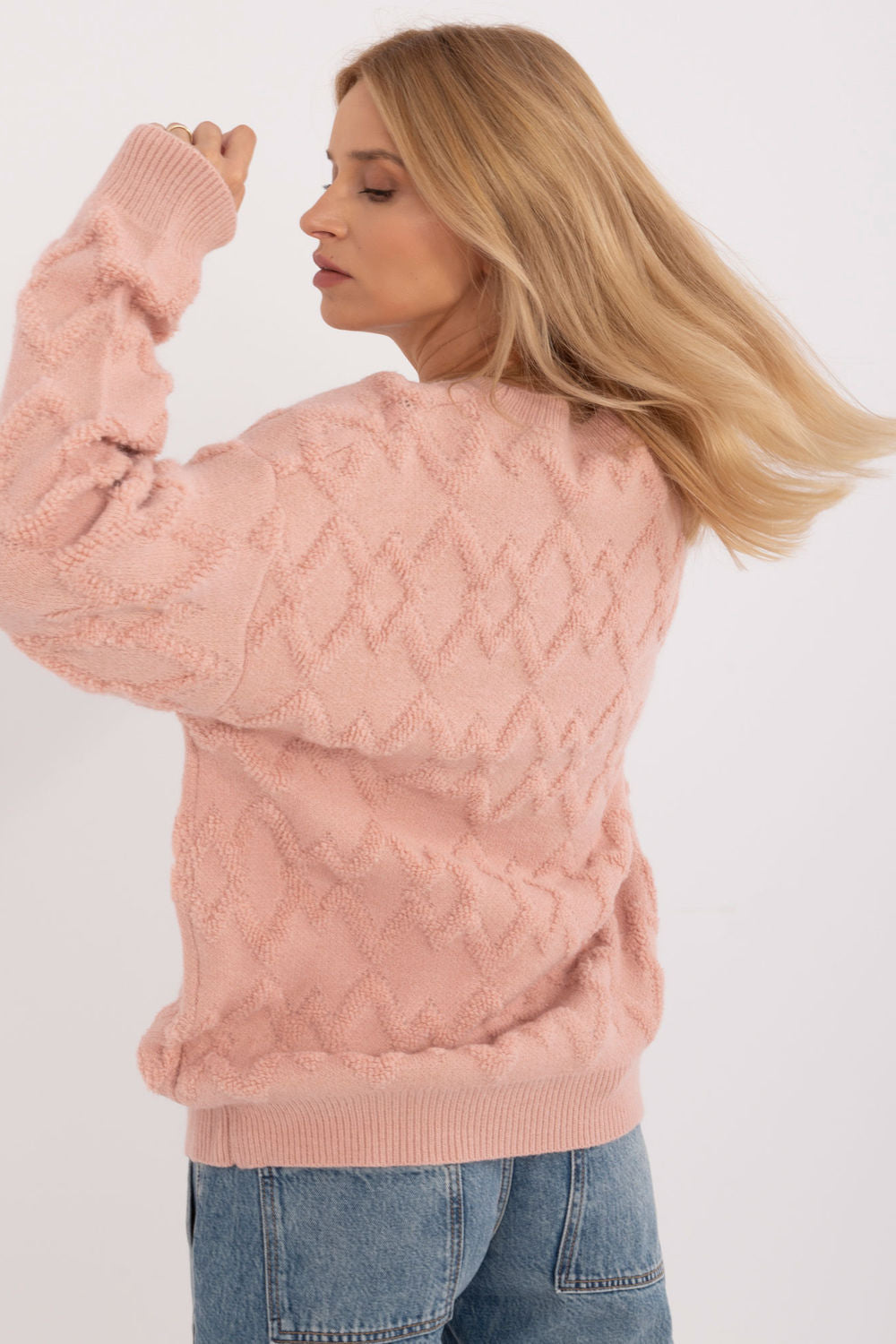 AT Light Pink Knitted Long Sleeve Jumper - view 3