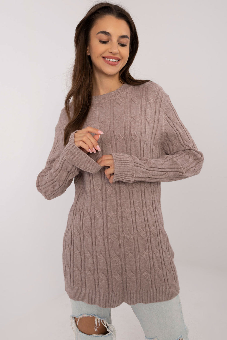 AT Dark Beige Long Sleeve Jumper
