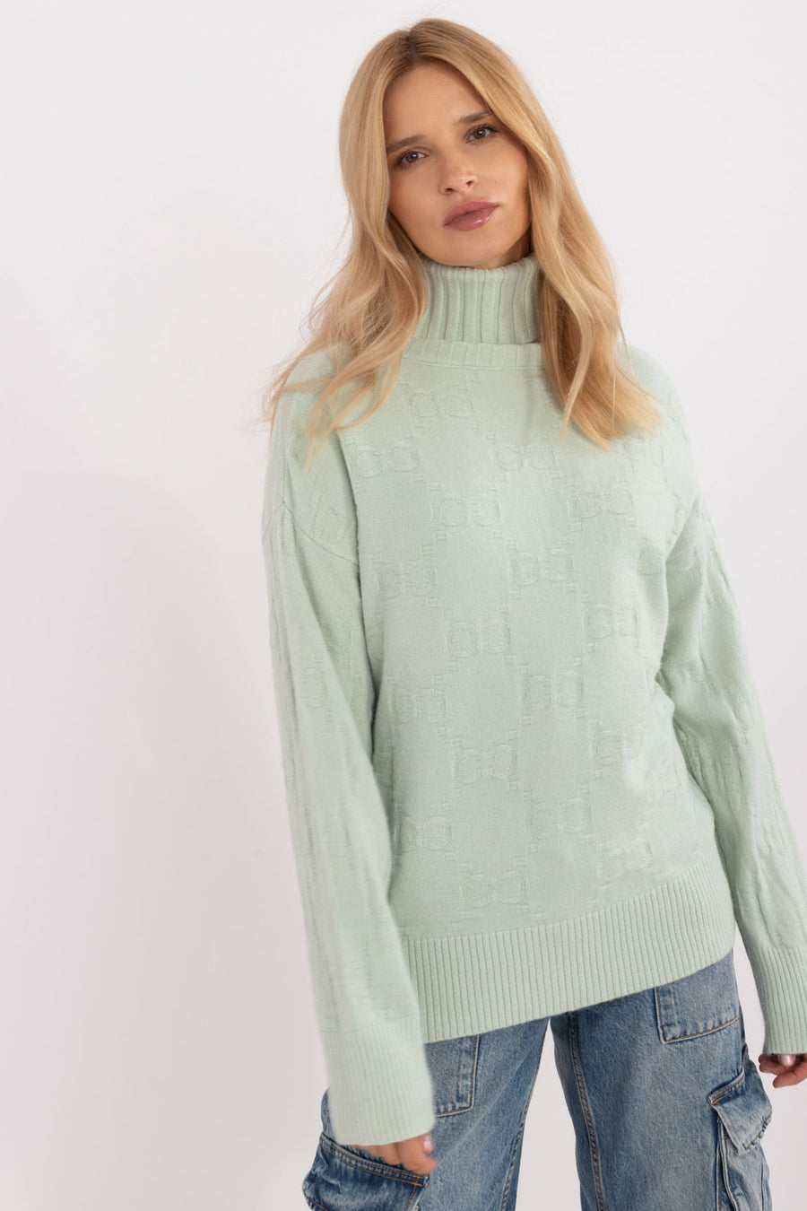 AT Pistachio Long Sleeve Roll Neck Jumper