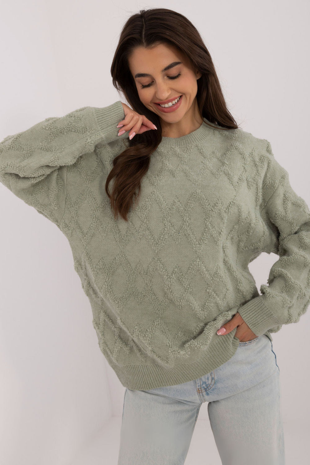 AT Pistachio Knitted Long Sleeve Jumper