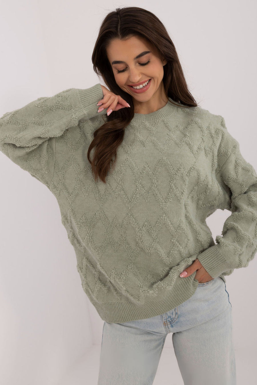 AT Pistachio Knitted Long Sleeve Jumper