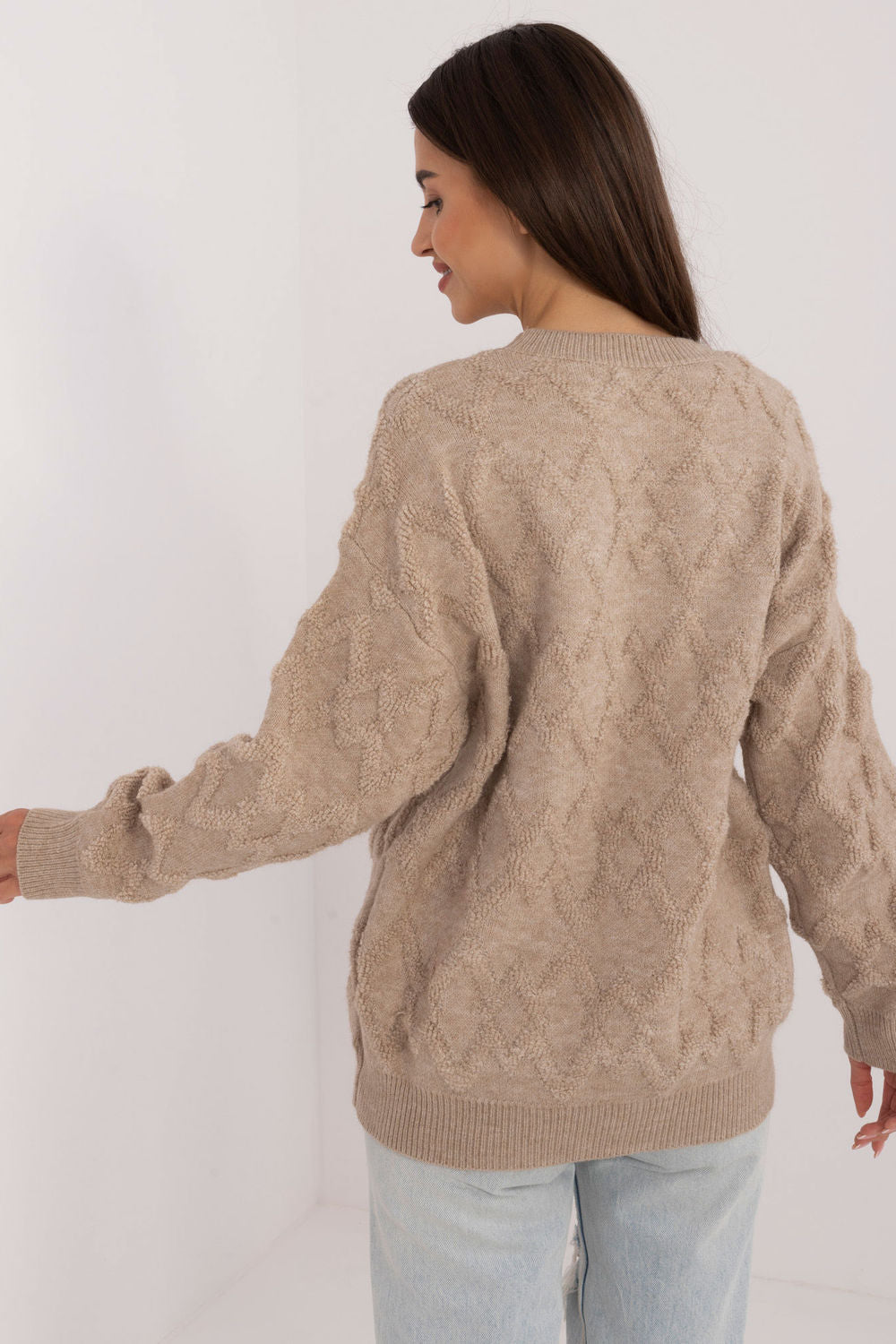 AT Beige Knitted Long Sleeve Jumper - view 3