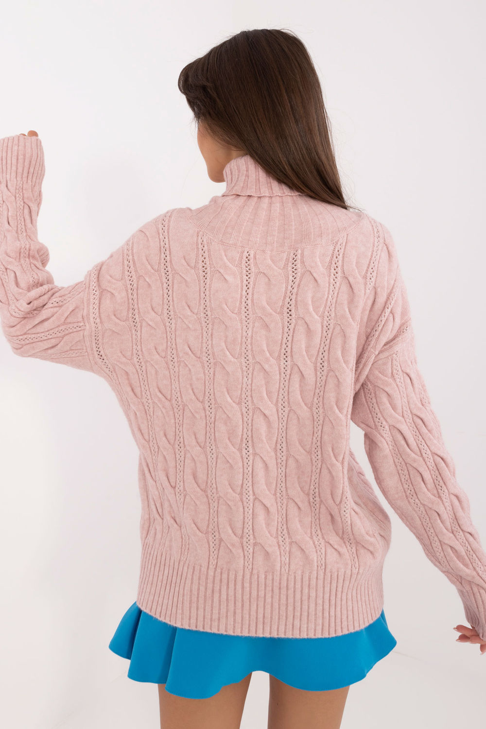 AT Light Pink Long Sleeve Roll Neck Jumper - view 3
