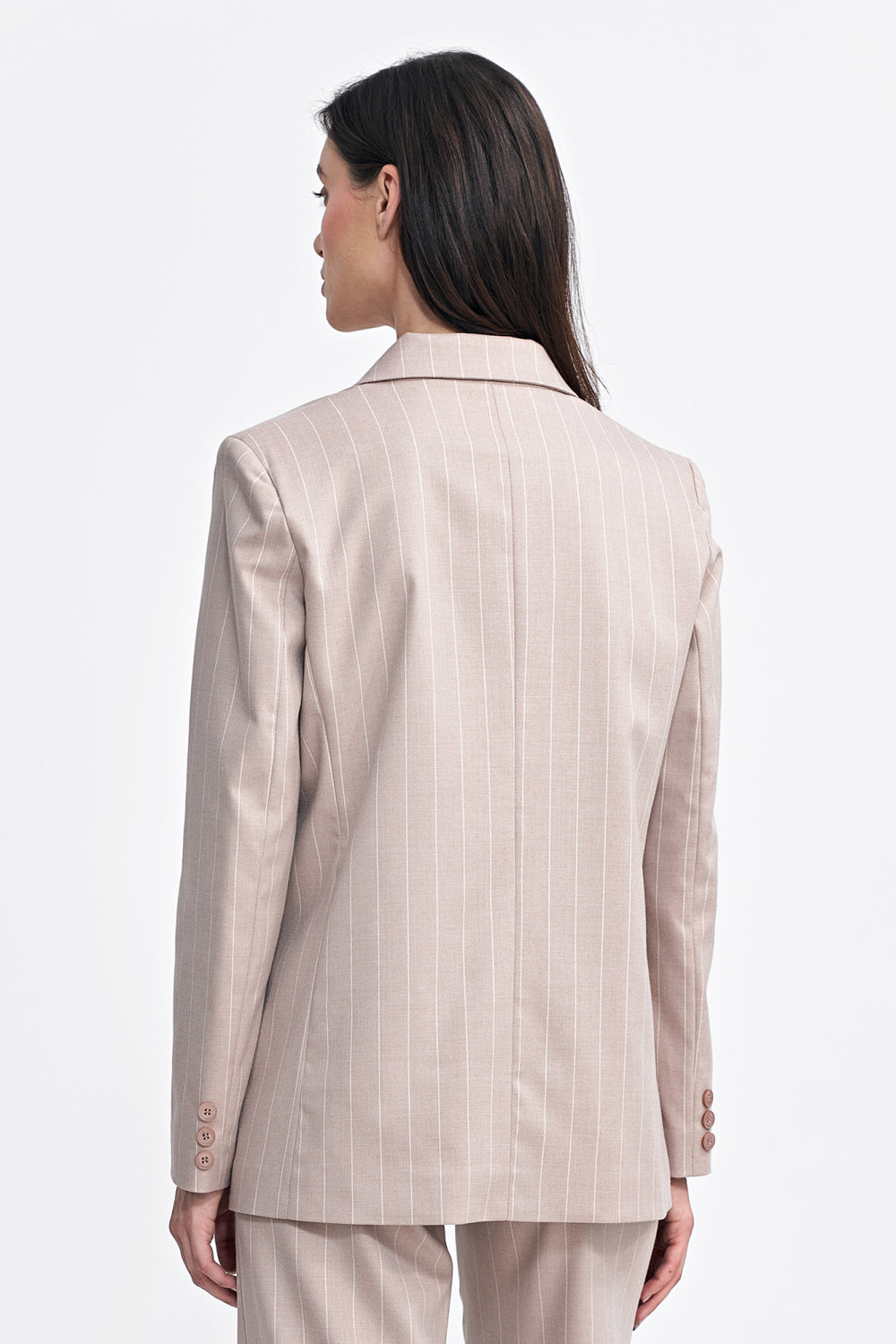 Nife Beige Striped Oversized Jacket - view 3