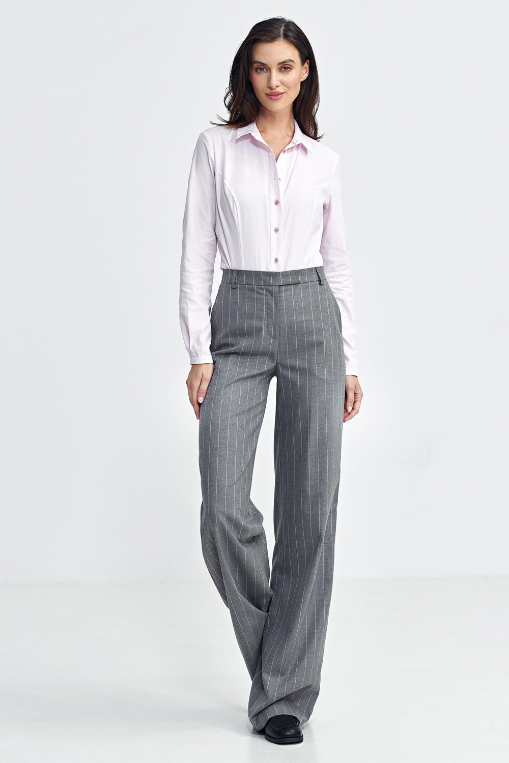 Nife Grey Striped Bodycon Trousers - view 2