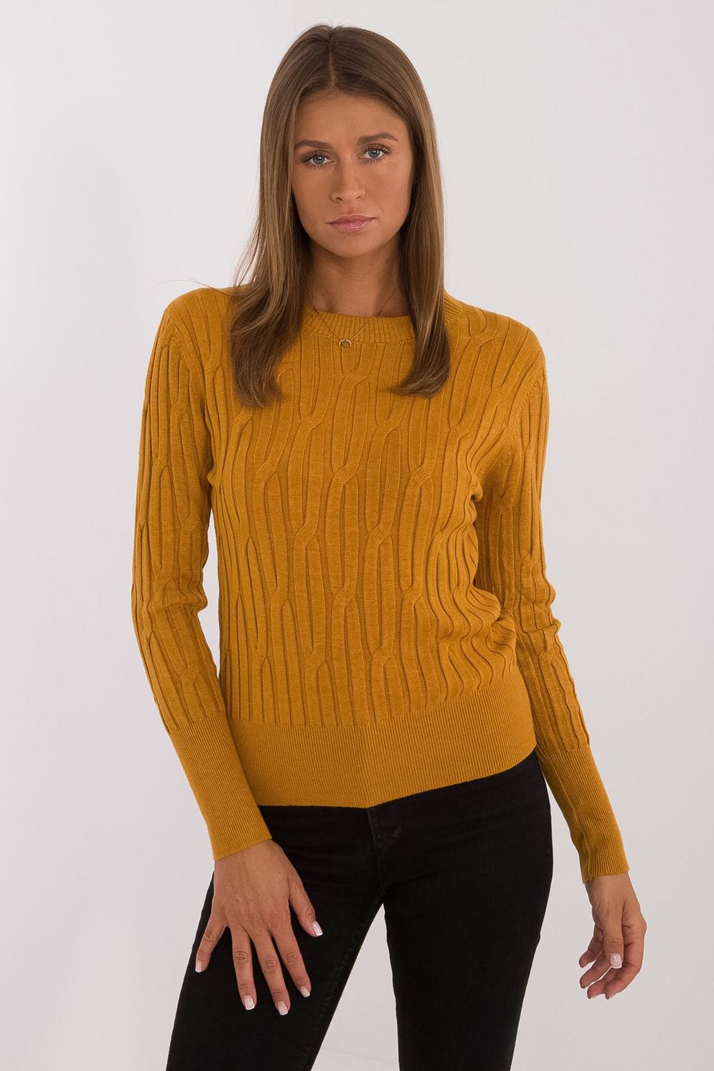 AT Dark Yellow Viscose Long Sleeve Jumper