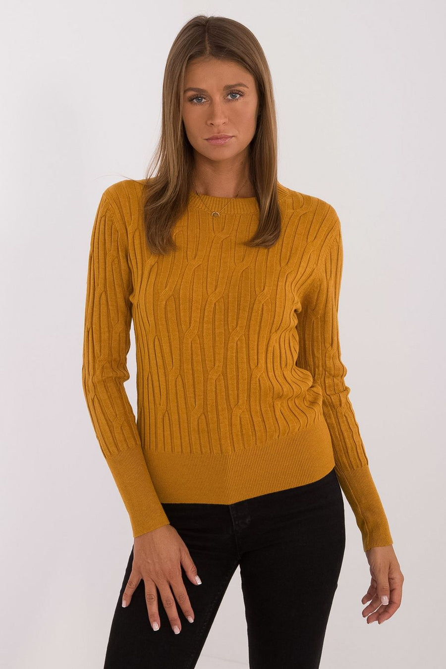 AT Dark Yellow Viscose Long Sleeve Jumper