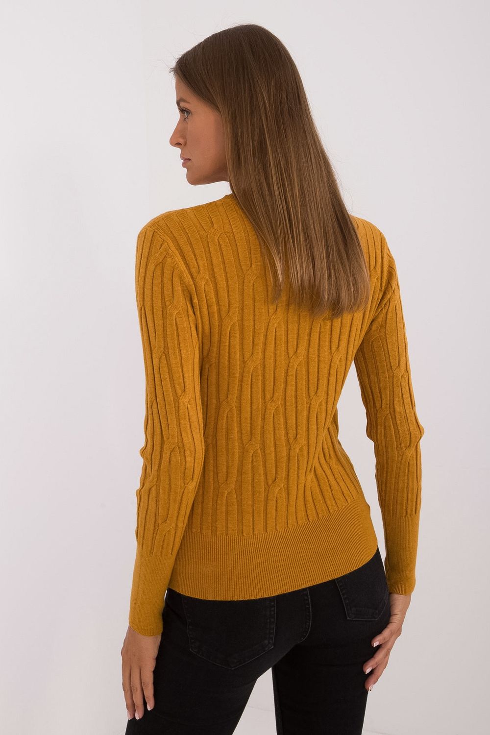 AT Dark Yellow Viscose Long Sleeve Jumper - view 3