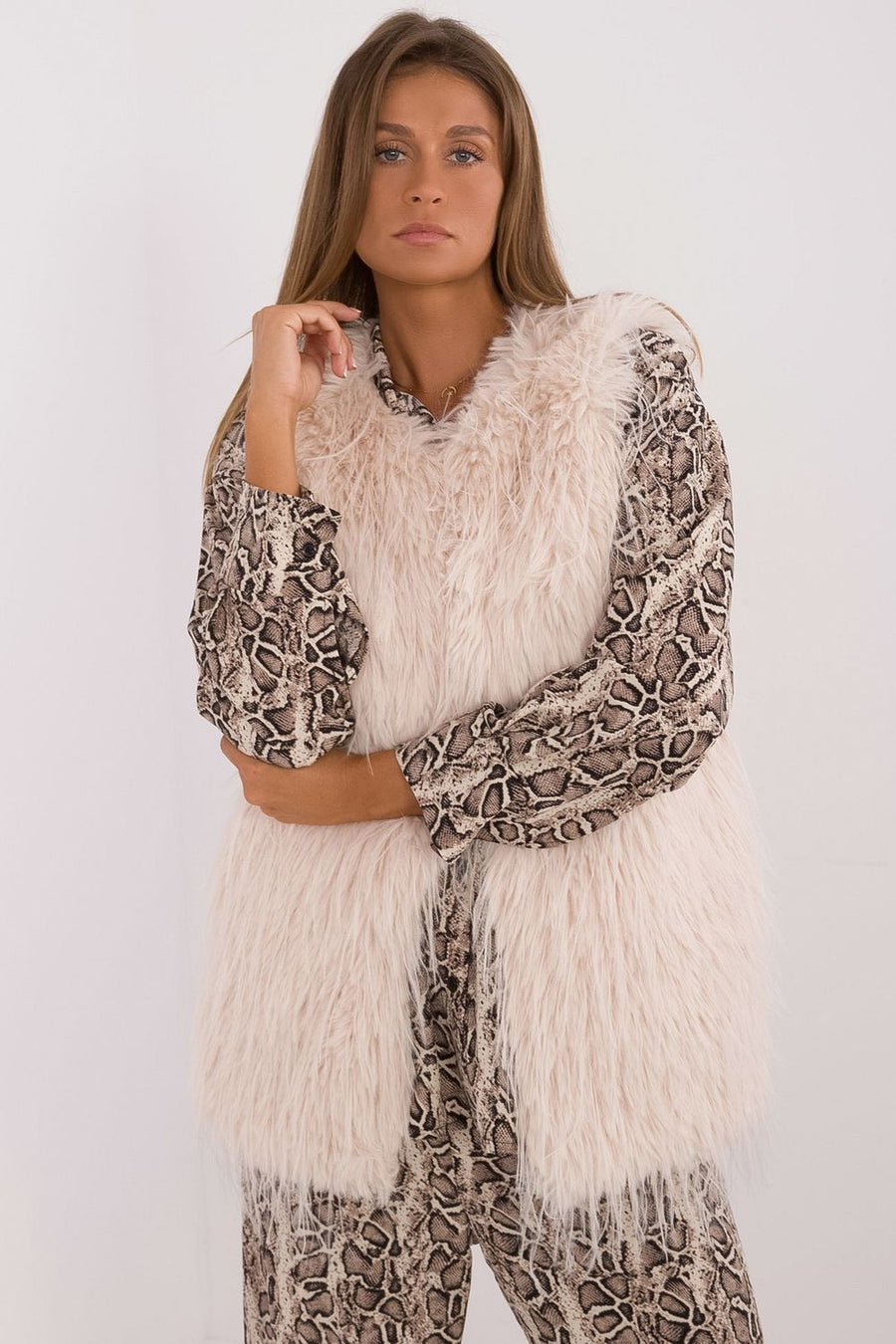AT Light Beige Hooded Gilet