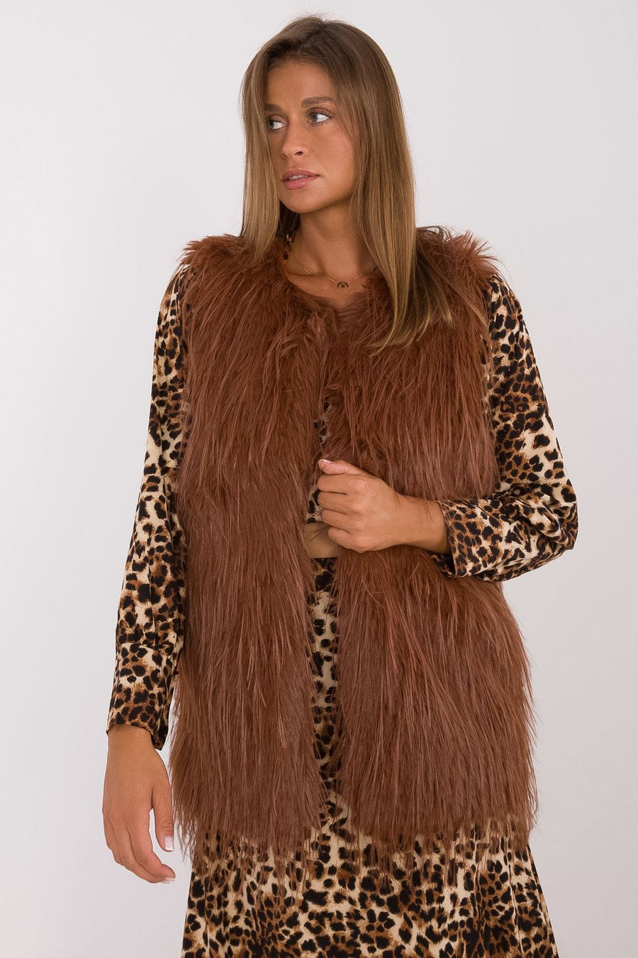 AT Light Brown Hooded Gilet