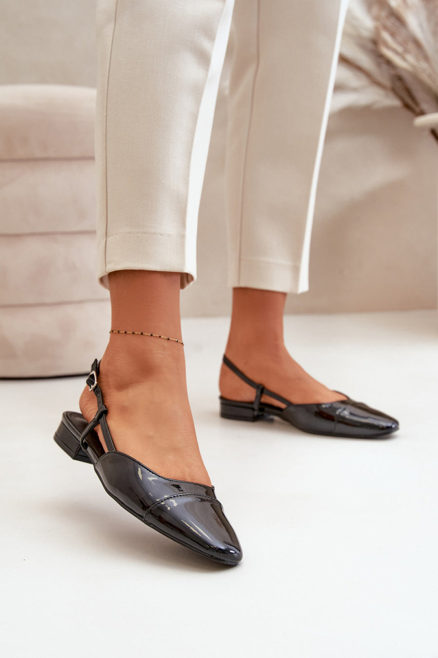 Step In Style Kairael Black Ballet Flats