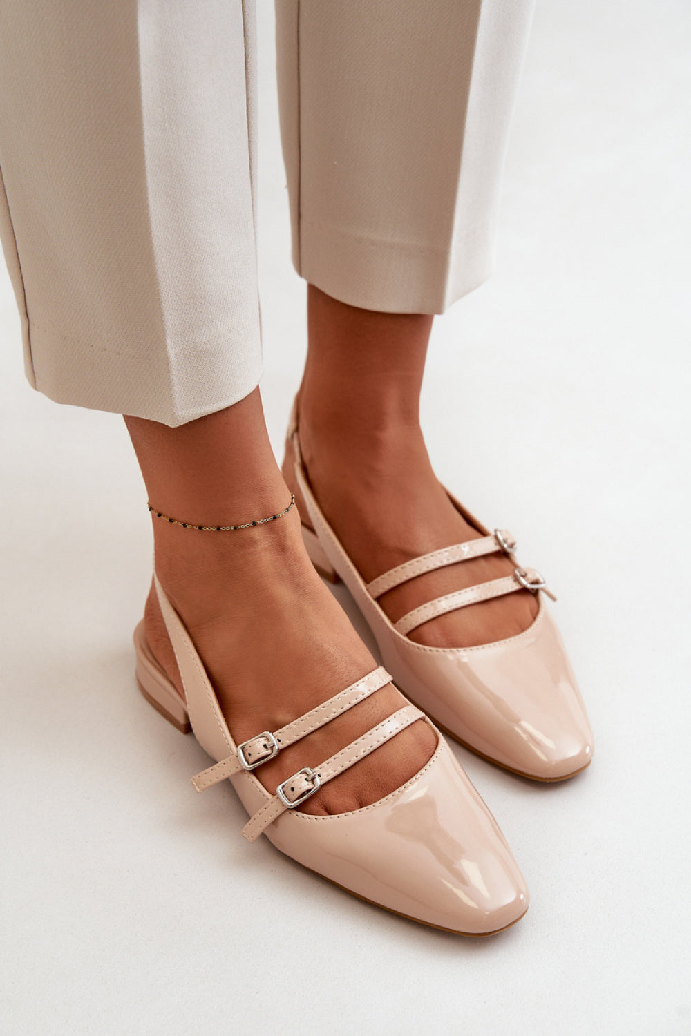 Step In Style Bialettia Beige Faux Leather Ballet Flats - view 3