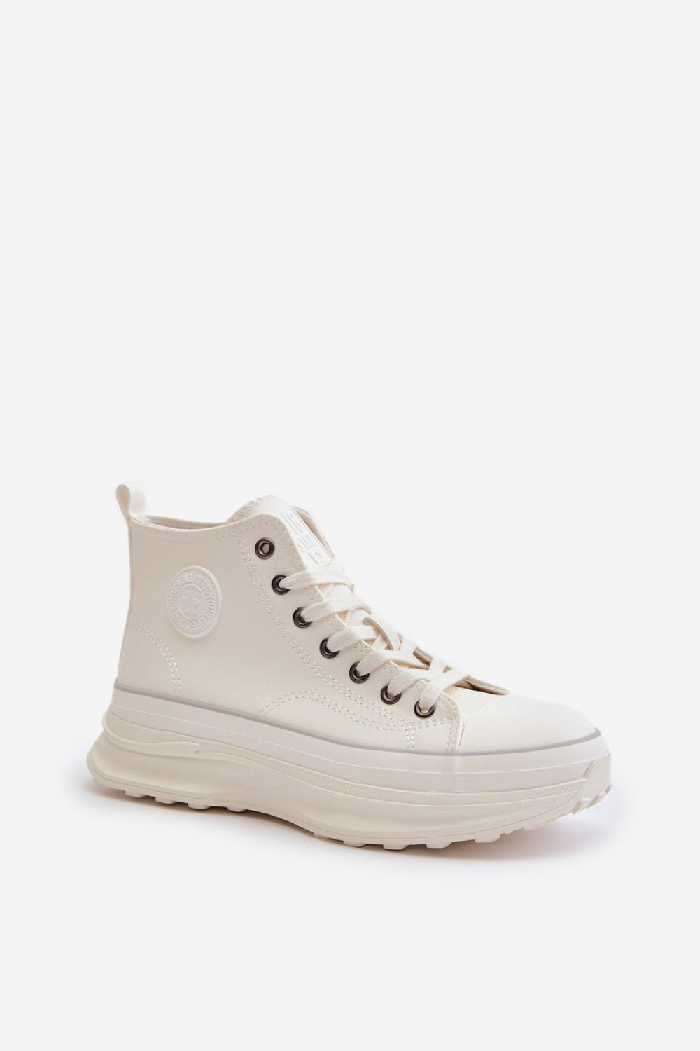 Step In Style White Leather Platform Trainers - view 2