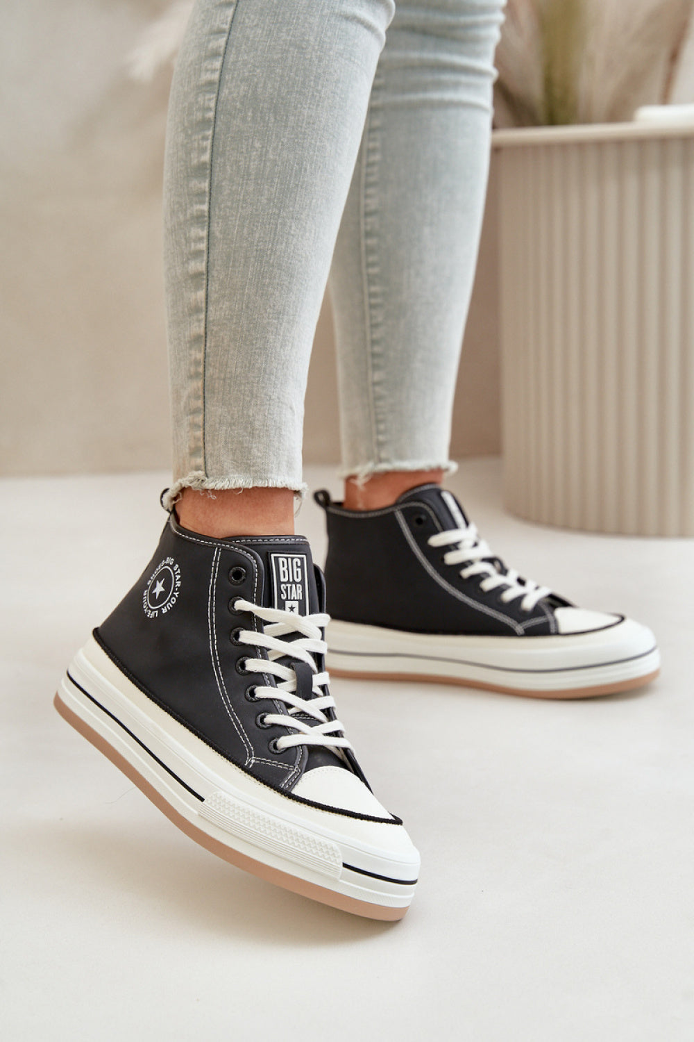 Step In Style Black Trainers with Lining
