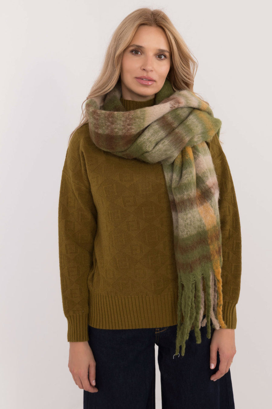 AT Khaki Polyester Shawl