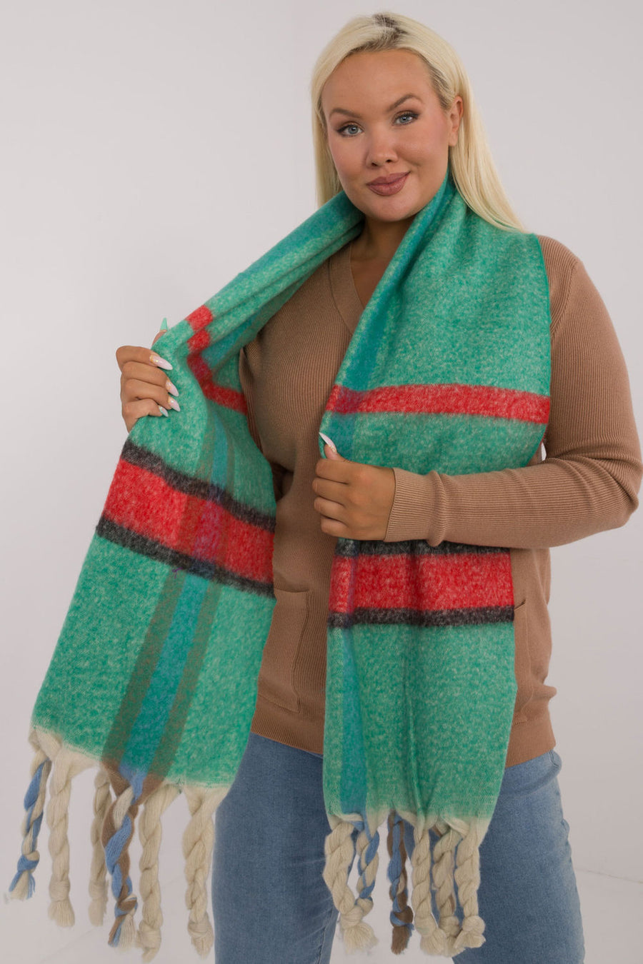 AT Green Polyester Shawl