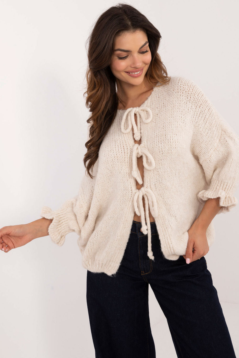 Italy Moda Light Beige Cardigan
