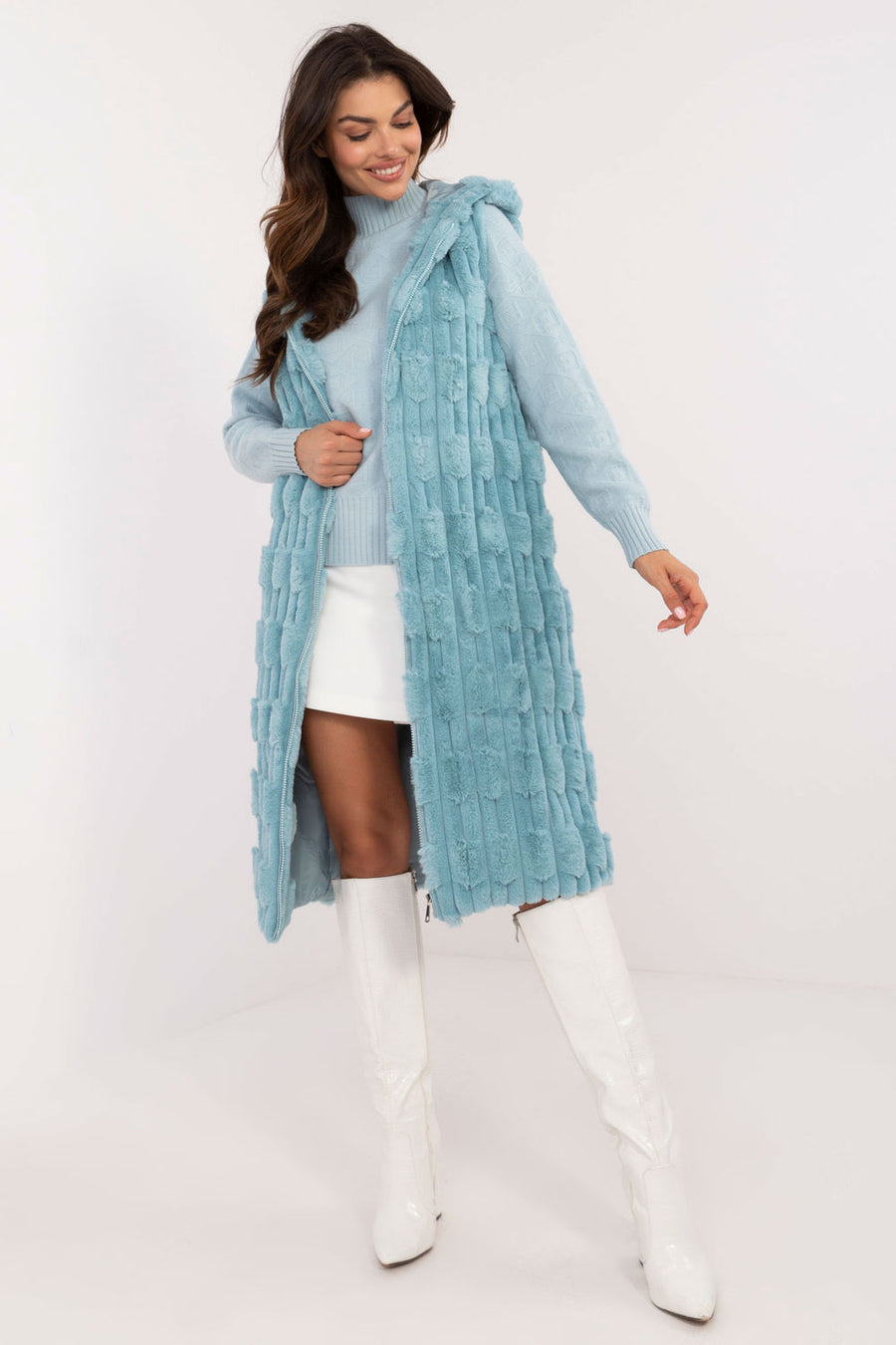 AT Mint Hooded Zip Up Gilet