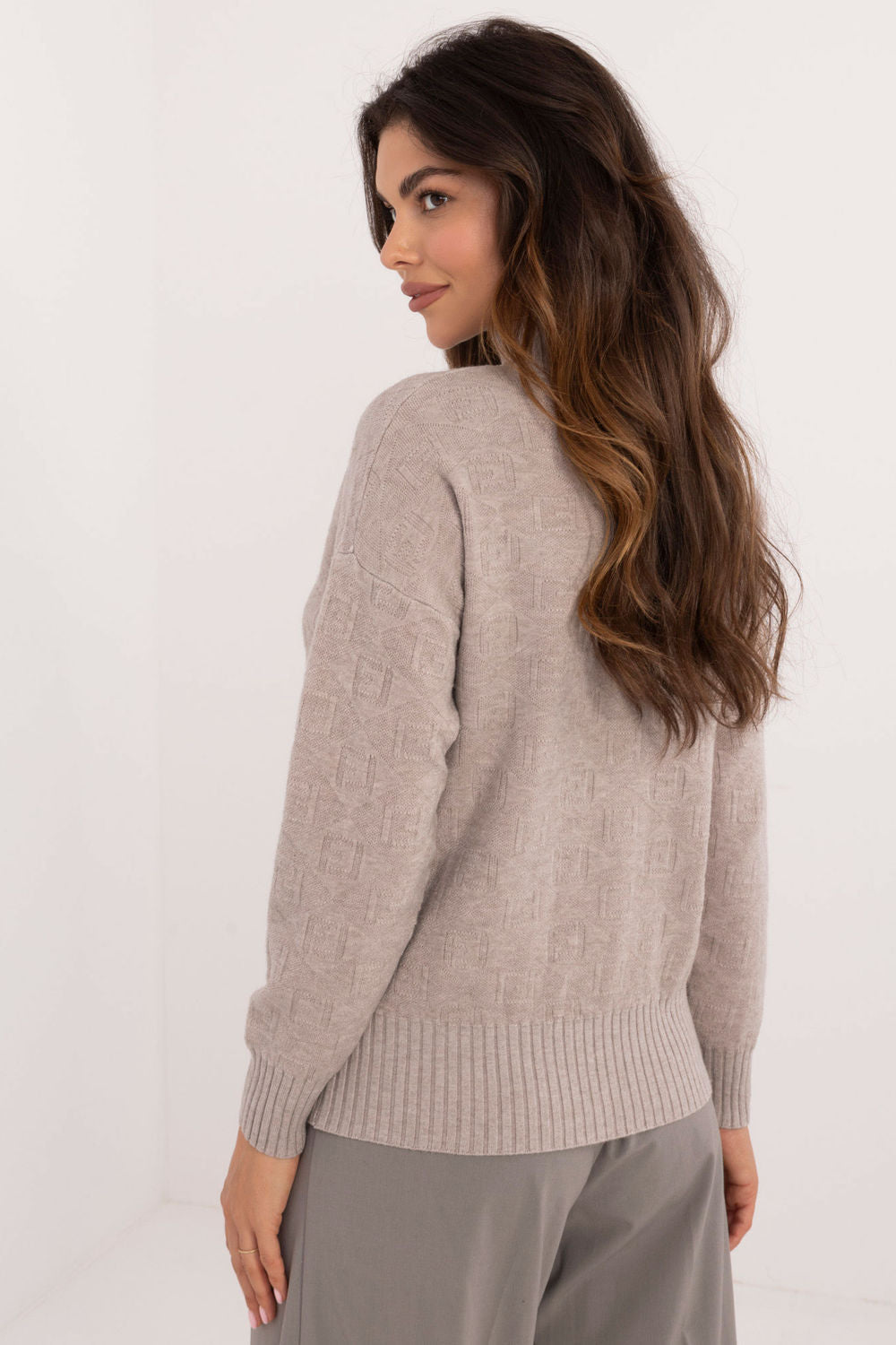 AT Beige Roll Neck Long Sleeve Jumper - view 3