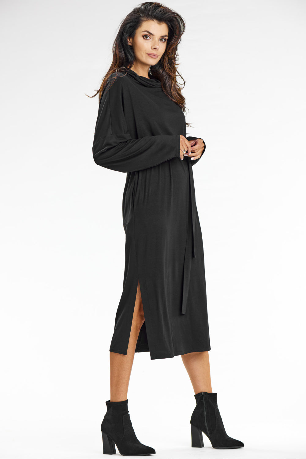 Awama Black Midi Knitted Dress - view 2