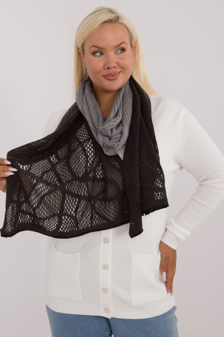 AT Graphite Cotton Shawl