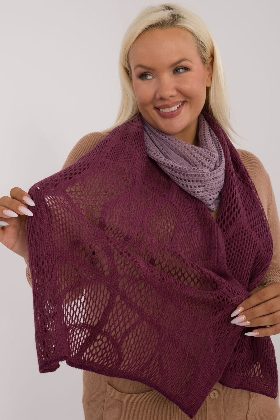 AT Light Violet Cotton Shawl
